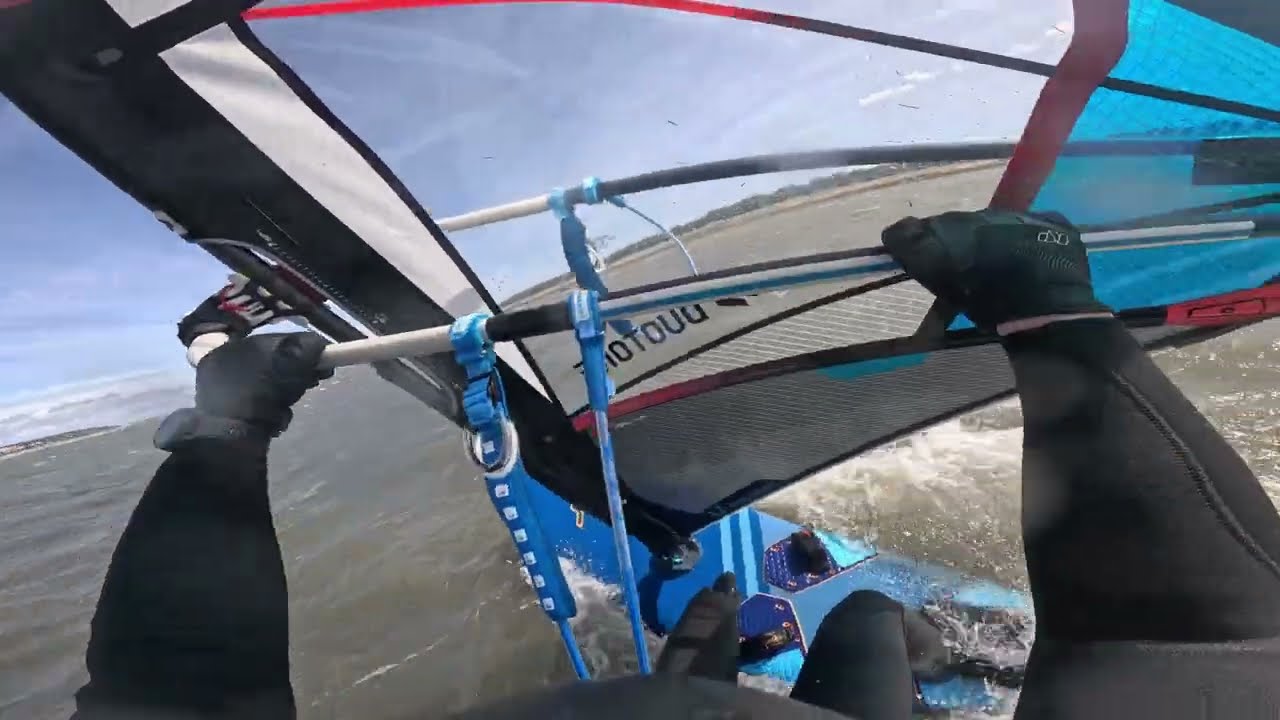 Windsurf Leucate Parc á Huitre 24 03 2024 - Kampf gegen zu viel Wind für mein 4,2er Segel.