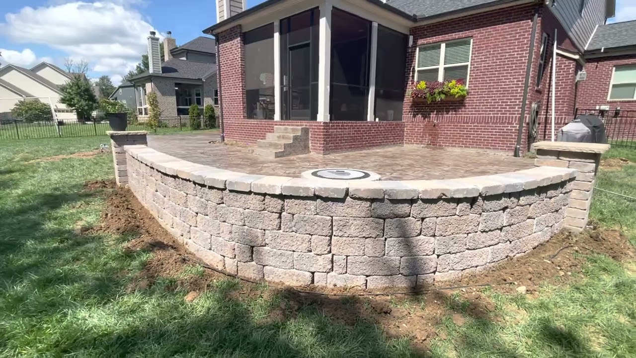 Completed Stamped Concrete Patio w  Fire Pit