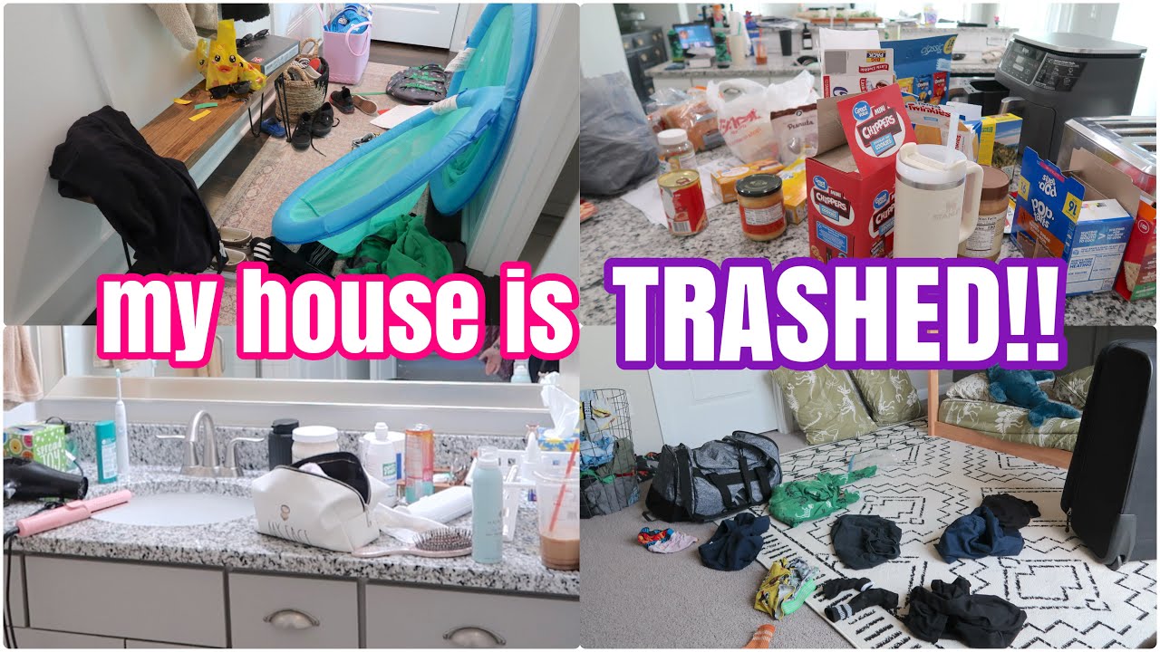 MY HOUSE IS TRASHED! | EXTREME LONG CLEAN WITH ME | MESSY HOUSE TRANSFORMATION