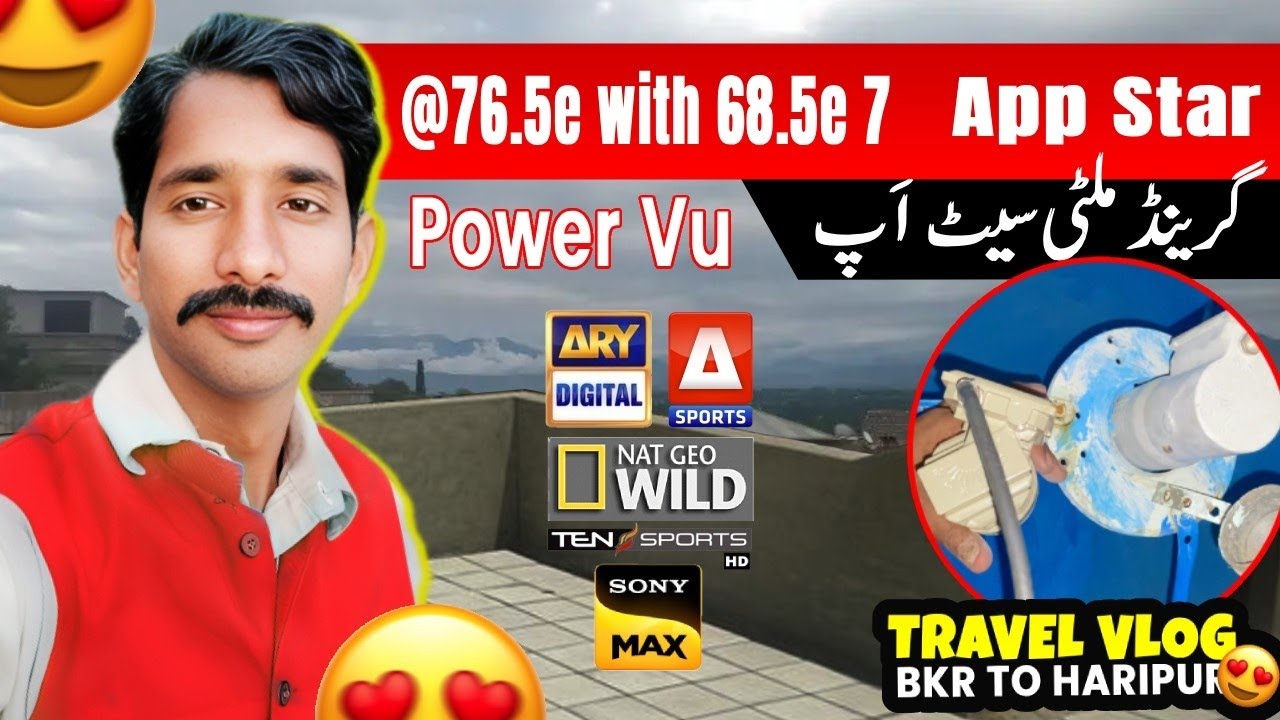 Multi satellite setting C Intelsat 20 @68.5 Apstar 7 @76.5e on 5 feet dish| #travelvlog #dishsetting