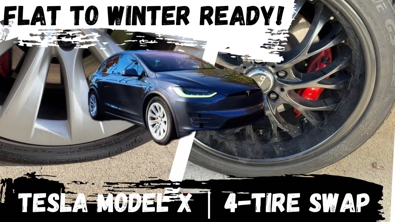 Замена зимних шин Tesla Model X (4 шины) + обзор тормозов, роторов и подвески