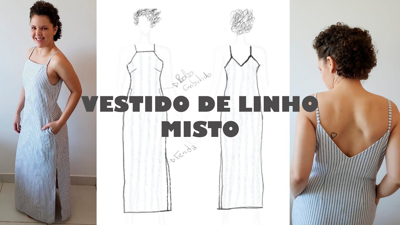 VESTIDO DE LINHO MISTO