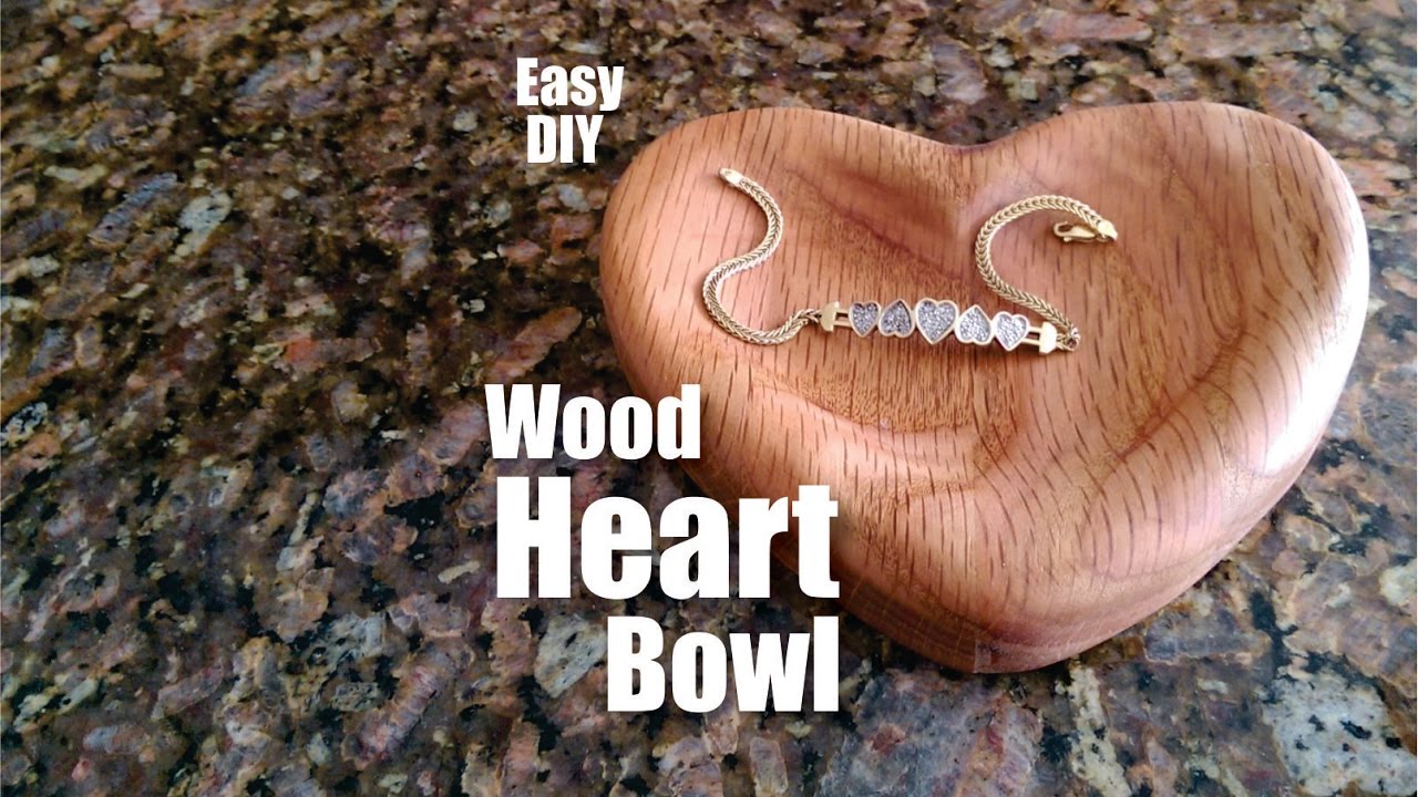 Wood Heart Bowl Valentines Day DIY woodworking craft project