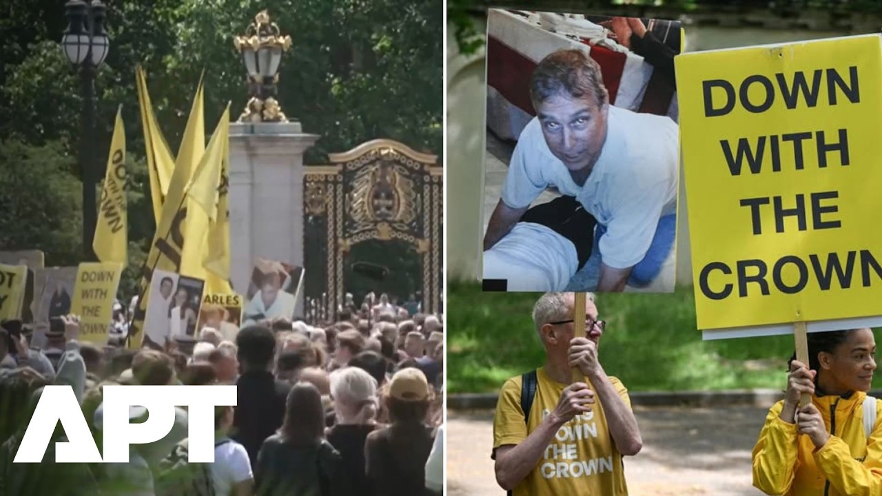 WATCH | Andrew and Epstein Images Held Up During Anti-Monarchy Protest in London | APT