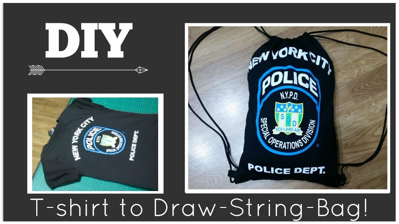 DIY Draw-string Bag / Upcycle T-Shirt to Bag