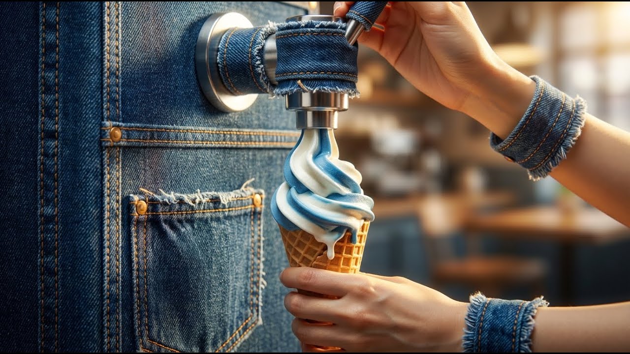 Fashion Meets Dessert Denim Ice Cream Machine | Oddly Satisfying ASMR