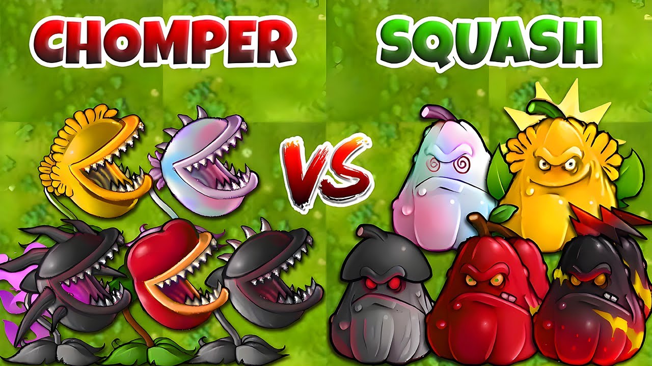 PVZ Fusion 3.2 Challenge - Team Chomper vs Squash Plants Fusion vs All Zombies - Who Will Win?