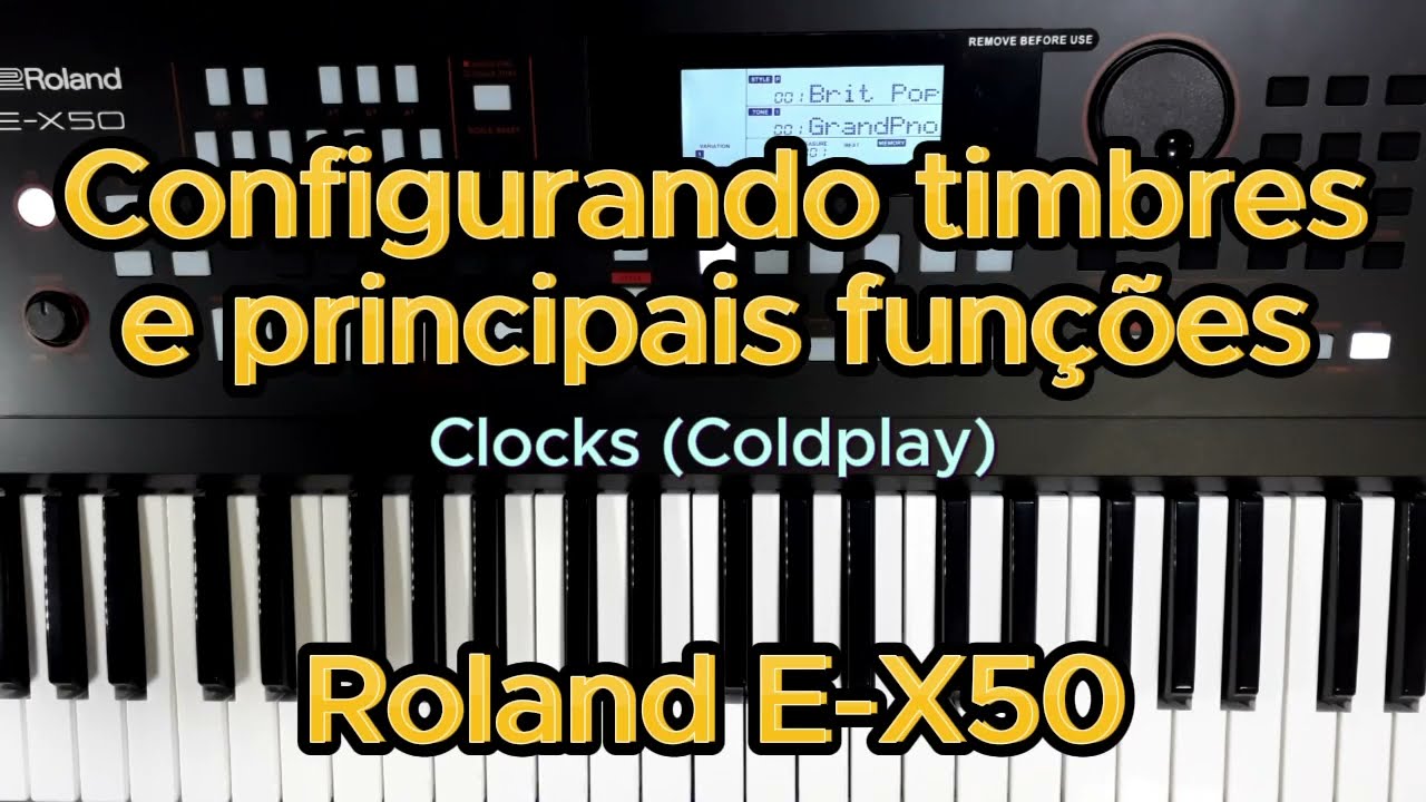 Configurando timbres e menu de funções no E-X50