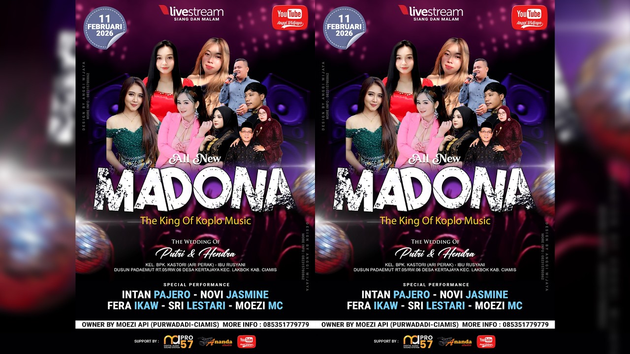 🔴Live Streaming Malam ALL NEW MADONA Wedding Party PUTRI & HENDRA Padaemut, 11 Februari 2026