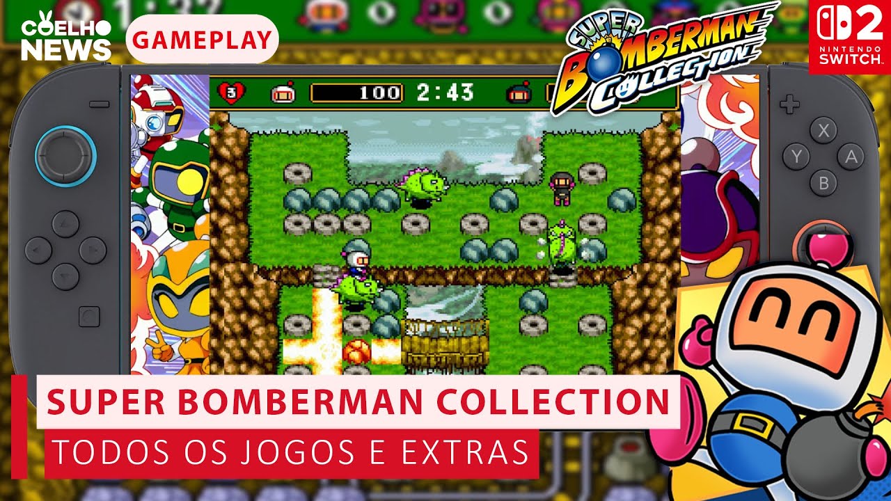 COLET&Acirc;NEA INCR&Iacute;VEL!! Super Bomberman Collection &eacute; RECHEADA de conte&uacute;do l Gameplay