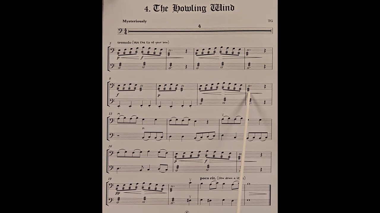 4 The Howling Wind, top voice, piano accompaniment at rehearsal speed
