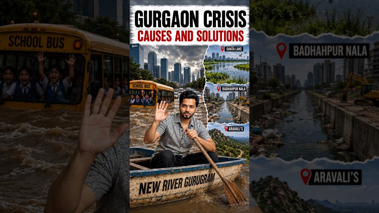 Gurgaon Monsoon Crisis #gurgaon #monsoon #flood #floods #waterlogging #sinkhole #aravali #solutions