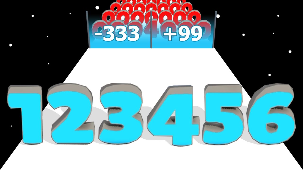 DIGIT CRUSHER:  Level Up Numbers Stack Run, Math Games (Max Level)