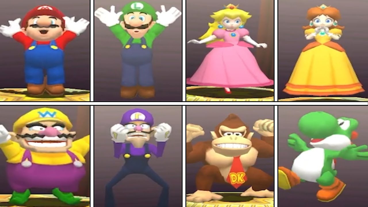 Mario Party 4 - All Characters Super Star Animations