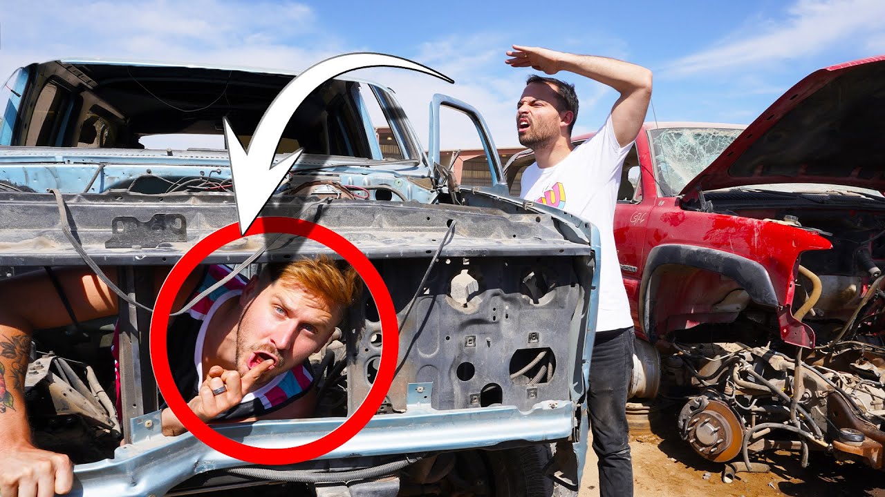 HIDE N SEEK IN JUNKYARD! *ABANDONED CARS*