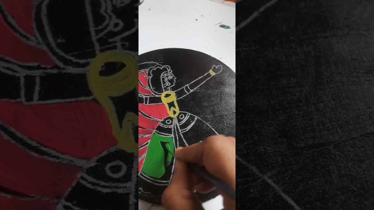 Tikuli art  on cake board 🙏🙏