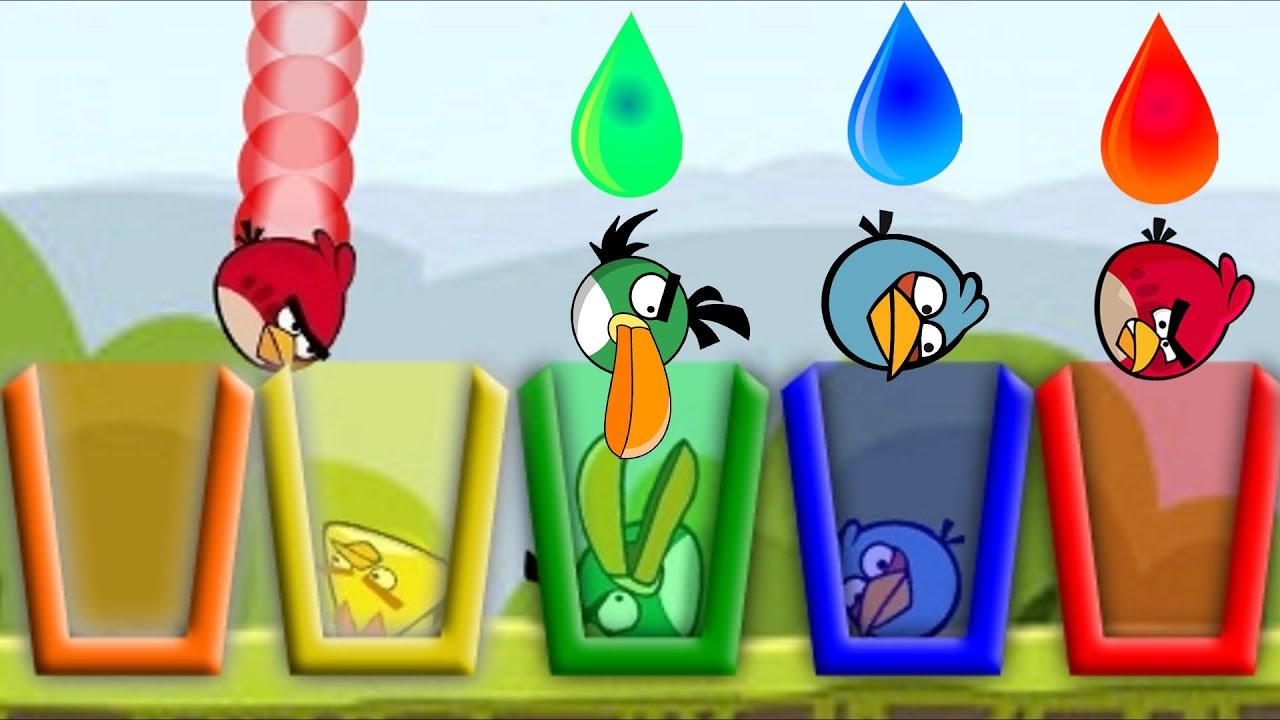 Angry Birds Drink Water 2 - EVERY ANGRY BIRDS DRINK RAINBOW WATER FULL LEVELS!