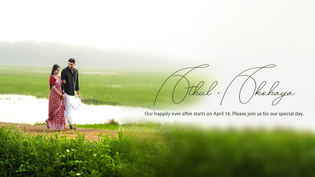 Our happily ever after starts on April 16. Please join us for our special day. Athul - Akshaya