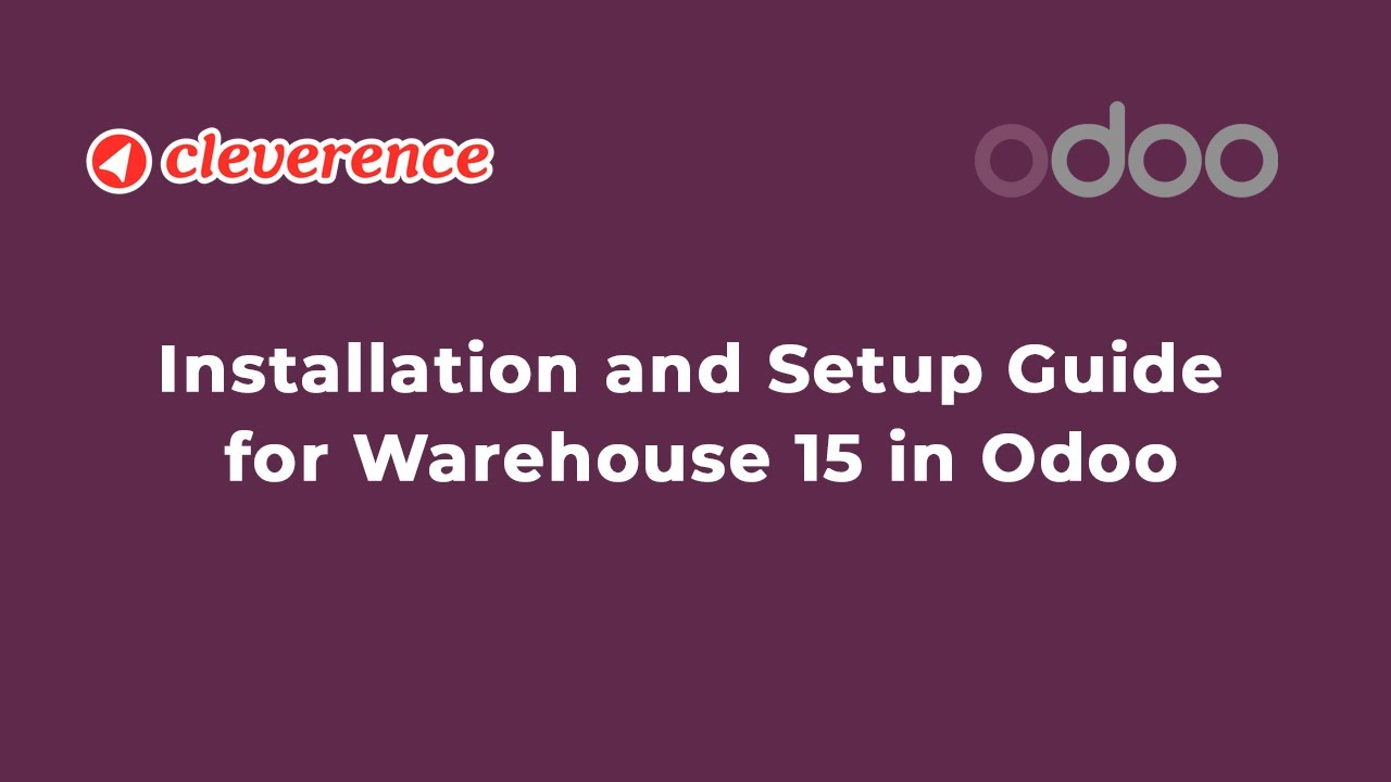 Cleverence Inventory for ODOO Installation and setup guide