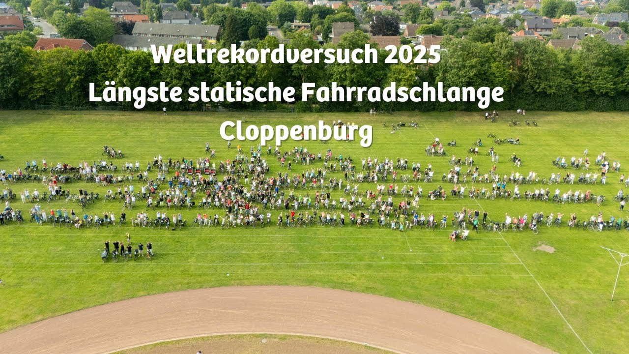 Weltrekordversuch in Cloppenburg: Die längste Fahrradschlange der Welt (14.06.2025)