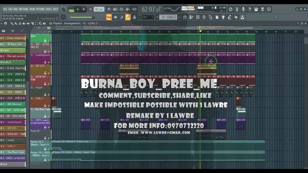 Burna Boy Pree Me instrumental fl studio remake by 1 lawre+flp