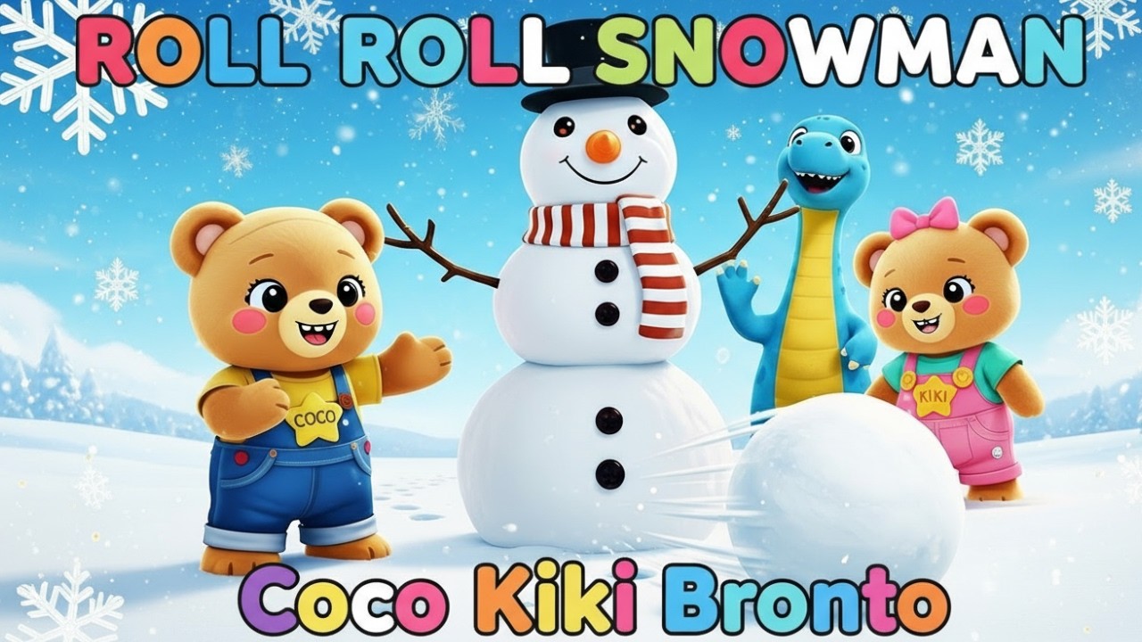 Roll Roll Snowman ❄️☃️ I Snowman Song with Coco, Kiki & Bronto I Snowman Dance Party! ❄️
