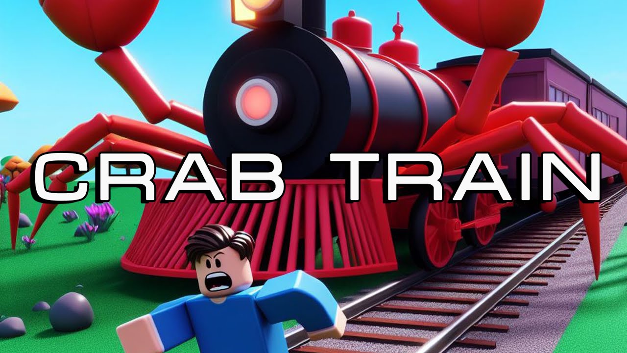 Crab Train Chasing a Man Roblox Style