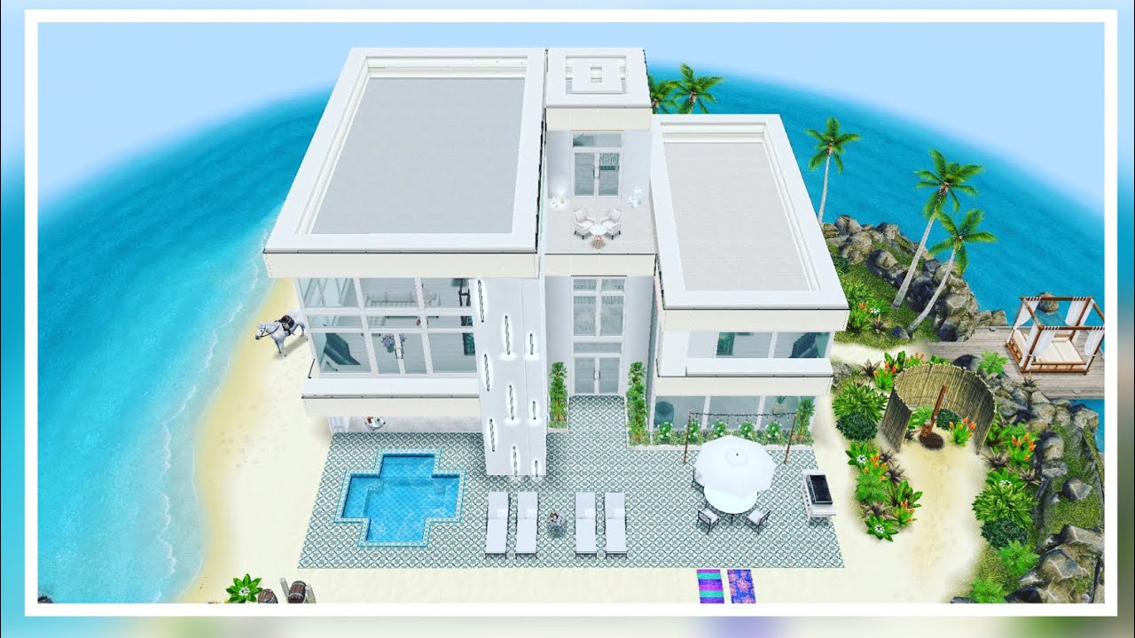 Sims Freeplay House Tour / Modern Beach Vacation Home / + Live Build