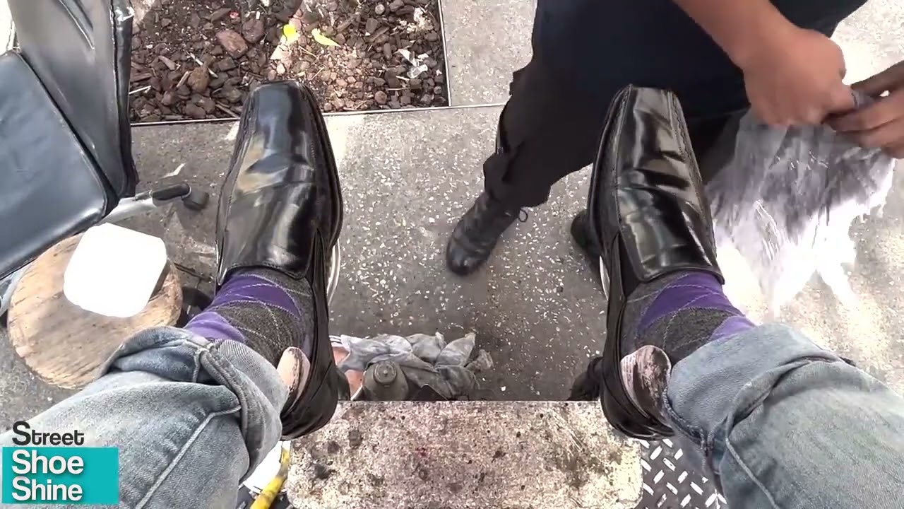 Melt INK on my Shoes 😮🔥 BEST ASMR Shoe Shine Fire MIRROR #asmr #shoeshine