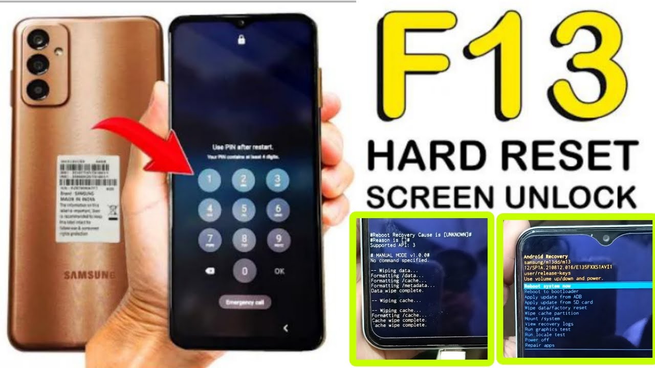 Samsung galaxy f13 Hard reset and Remove pattern lock.|| hard reset| f13 lock kyse tode || f13 lock