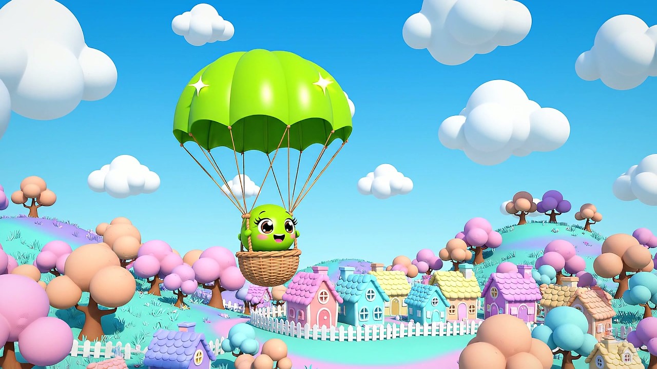 Four Little Toy Parachutes Float Float Float | Learning Colors & Air Science for Kids