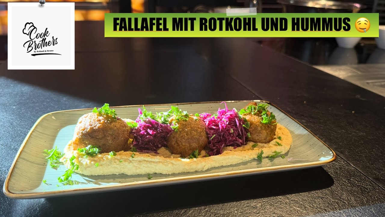 Besser könnt ihr eure Falafel nicht essen! | Hausgemachte Falafel auf cremigen Hummus mit Rotkohl 😋🤤
