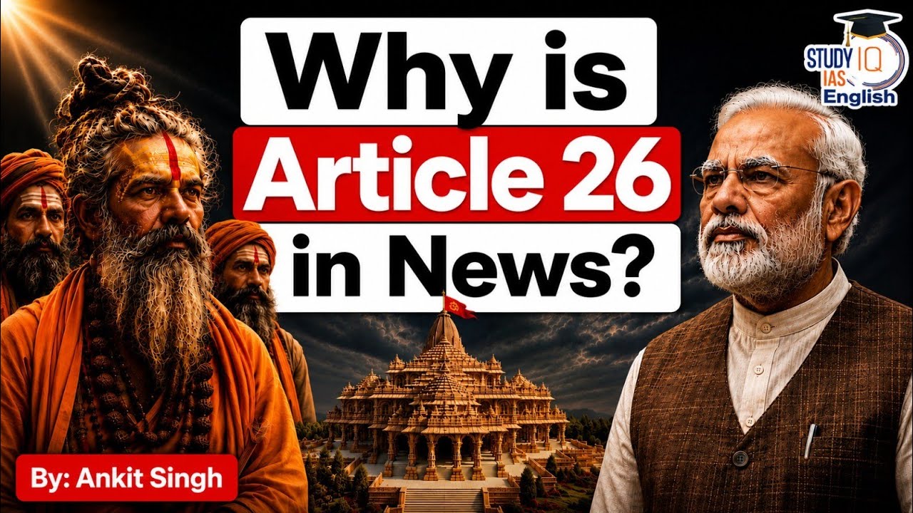 Why is Article 26 in News? | Ram Mandir | By Ankit Singh | StudyIQ IAS English