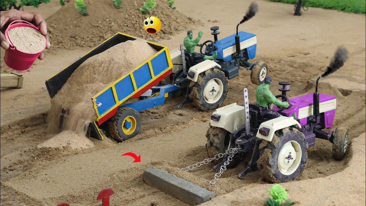 diy mini tractor soil unload and farm leveling science project @Weldux