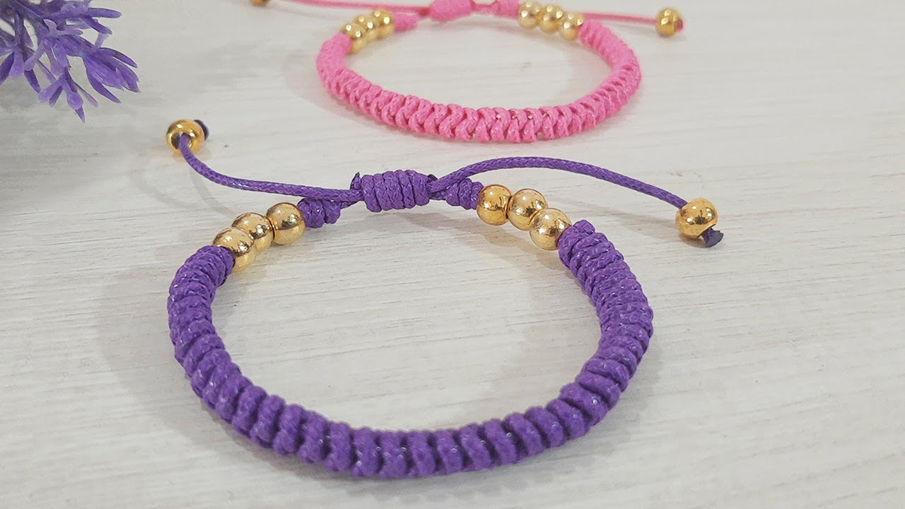 PULSERA EN HILO NUDO SERPIENTE  BONITA  Y FACIL  DE HACER (BRACELETS KNOT SNAKE).