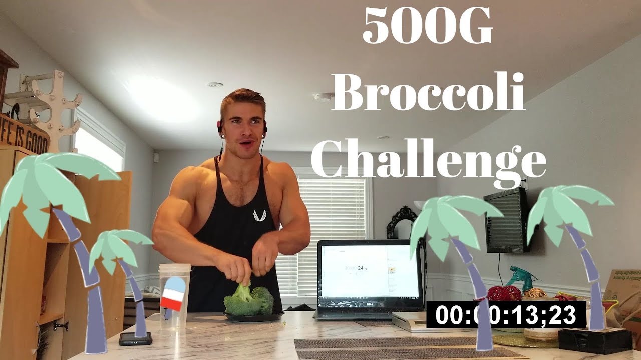 500G RAW BROCCOLI CHALLENGE - vs Matt Stonie & Furious Pete!