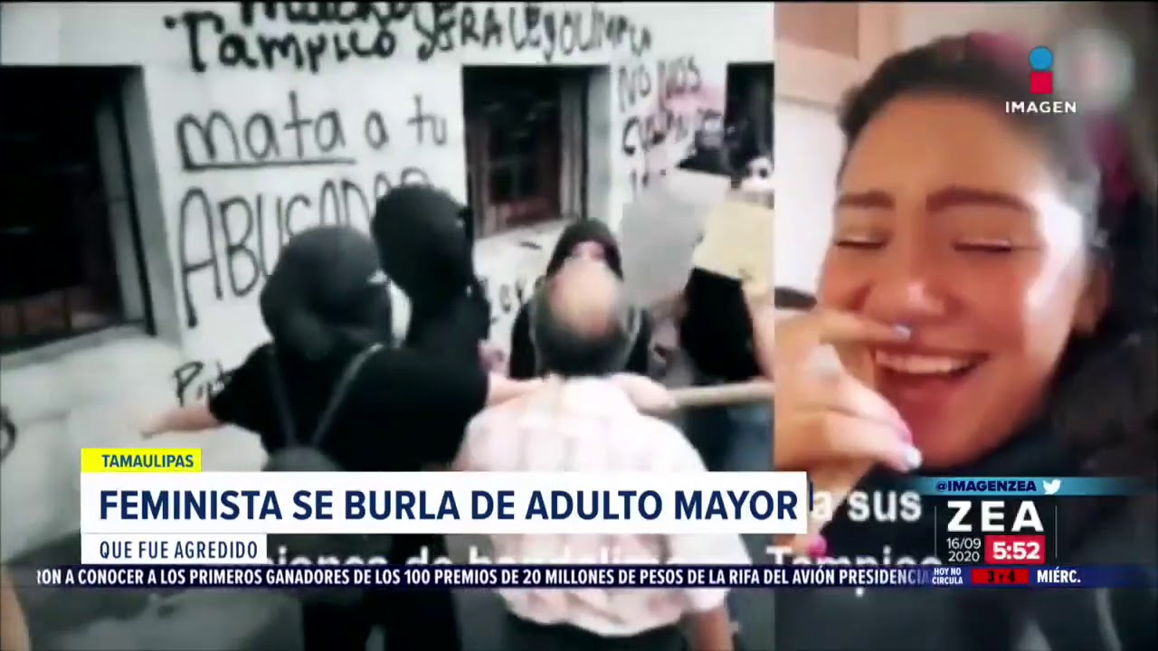 Feminista se burla de adulto mayor que fue agredido | Noticias con Francisco Zea