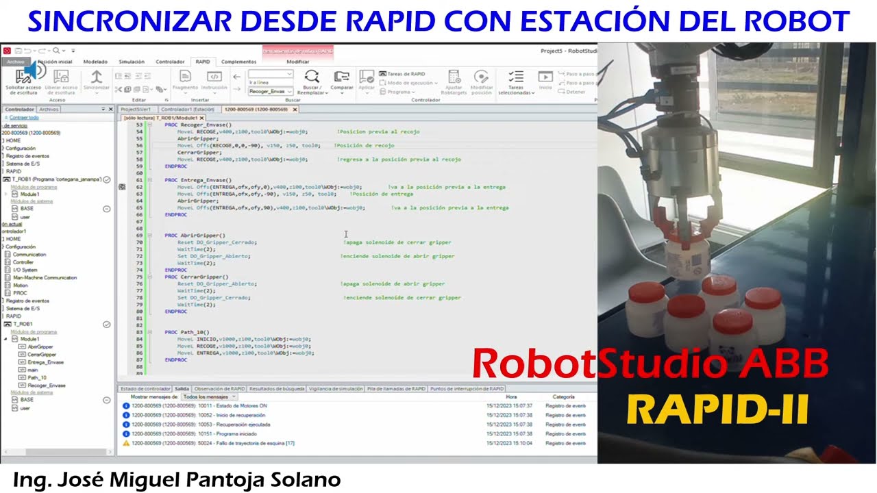 Clase 10 Sincronizar del programa RAPID con el Robot IRF 1200 de ABB