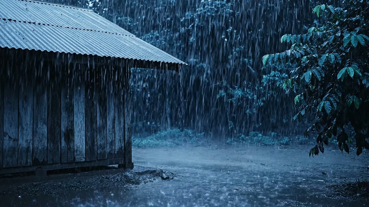 Sana tu Mente y Duerme 💤 Tormenta Nocturna, Lluvia Fuerte en el Techo y Truenos