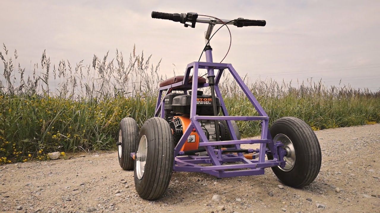 How to build Homemade cheap ATV with 212cc engine Ep.3 - Jackshaft, Paint, Footpegs, Testride