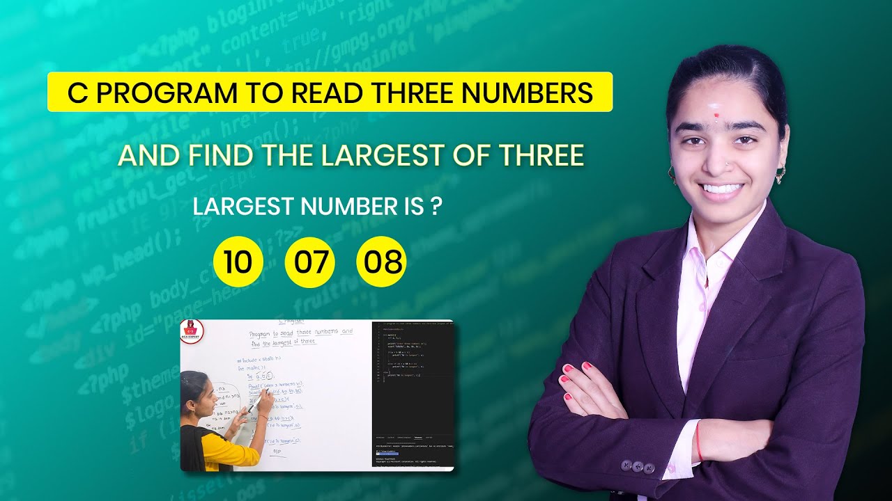 C program to read three numbers and find the largest of three