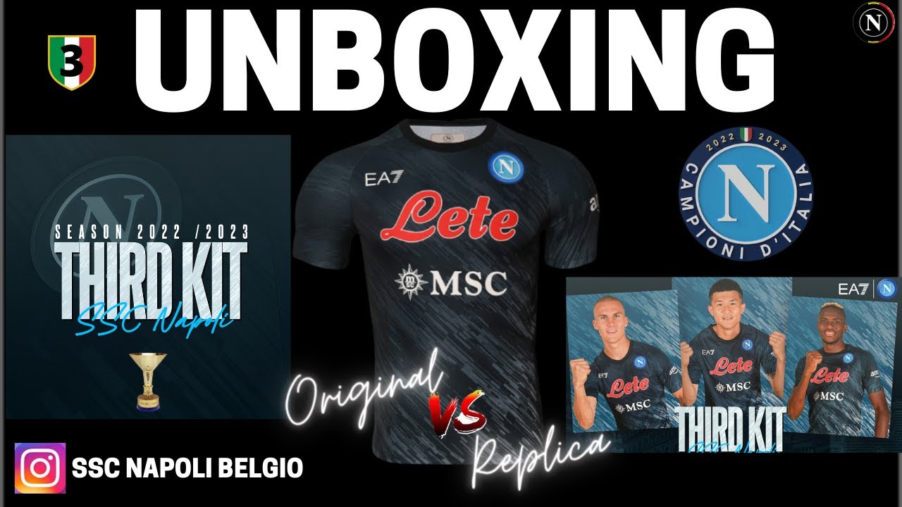 UNBOXING SSC Napoli Jersey Third Kit EA7, Original (Amazon) vs Replica #unboxing #jersey #napoli
