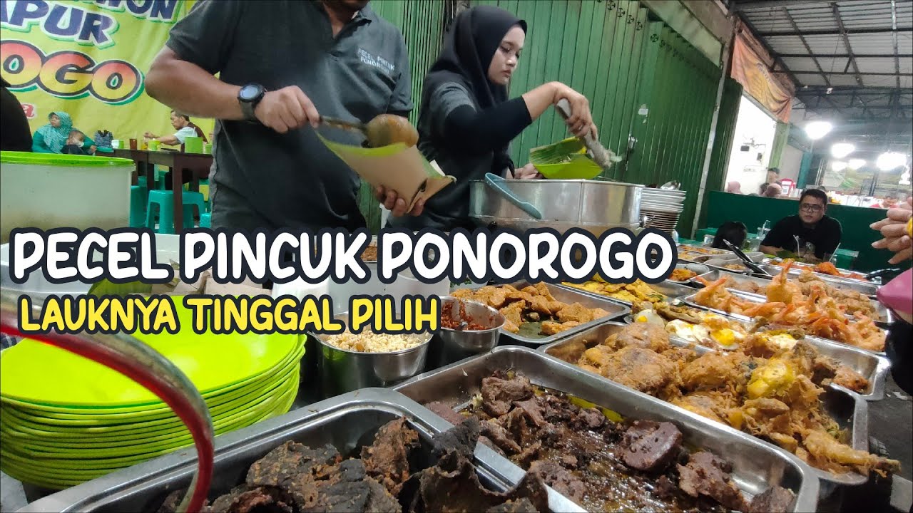 STREET FOOD TAN NASI PECEL PINCUK PONOROGO || LAUKNYA TINGGAL PILIH #streetfood #pecelpincuk #emn