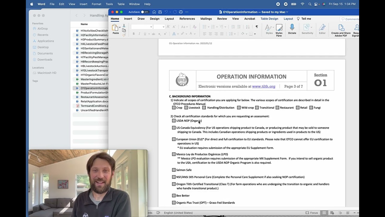 Handling Organic System Plan (OSP) Walkthrough