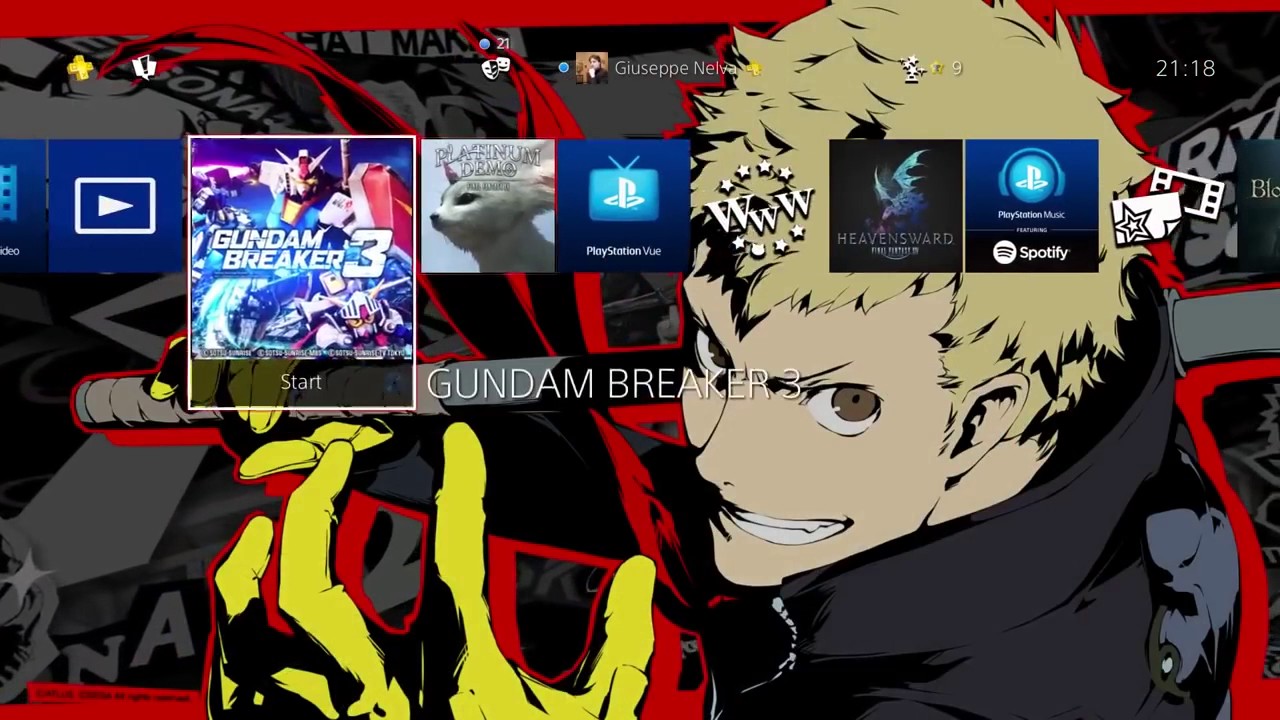 Persona 5 Free PS4 Dynamic Theme