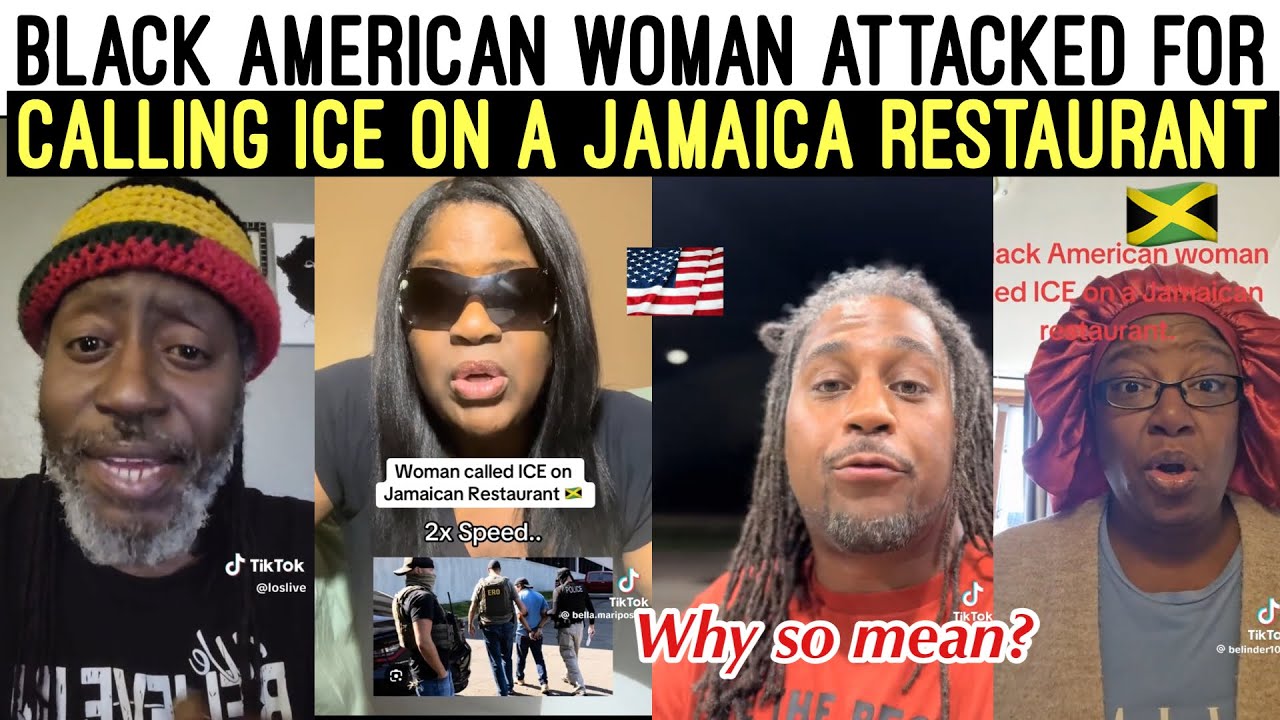 BLACK AMERICAN WOMAN UNDER ATTACK😩FOR CALLING ICE ON A JAMAICAN RESTAURANT! 