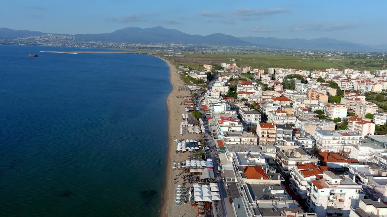 Drone view of Peraia, Thessaloniki, Greece May 7, 2022