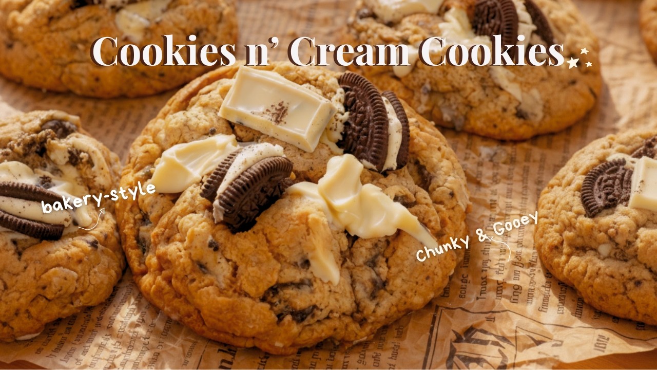 The Only Cookies & Cream Cookie Recipe You Need | Cozy ASMR Baking 🖤