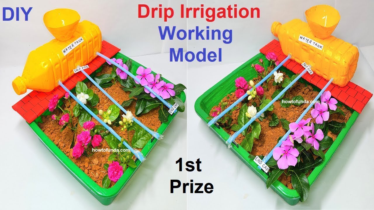 drip irrigation working model 3d  | inspire award science project | diy  | howtofunda @craftpiller