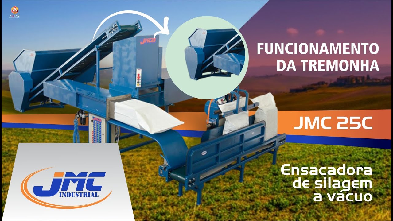 Ensacadora de silagem de milho e sorgo a v&aacute;cuo - JMC 25  - (Funcionamento da Tremonha)